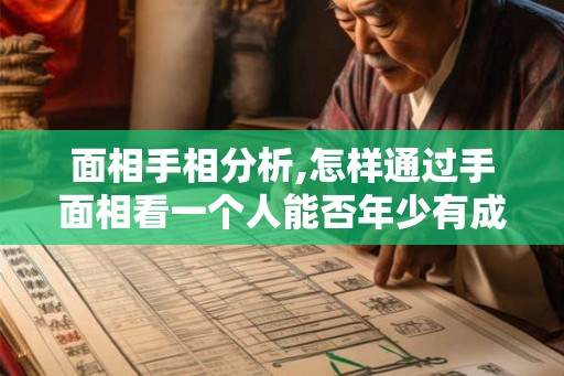 面相手相分析,怎样通过手面相看一个人能否年少有成？