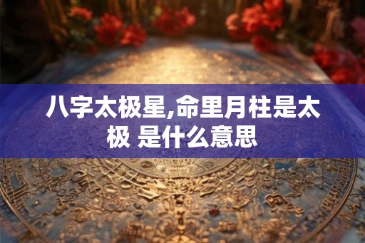 八字太极星,命里月柱是太极 是什么意思