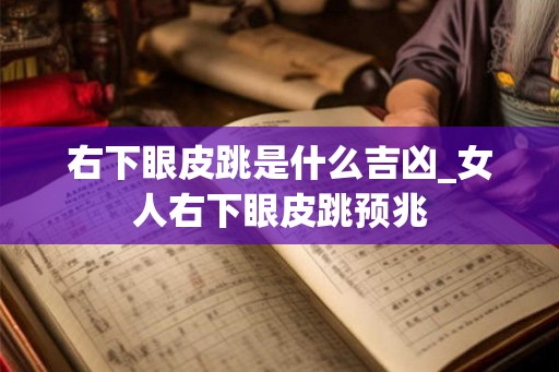 右下眼皮跳是什么吉凶_女人右下眼皮跳预兆