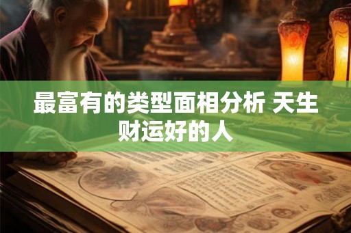 最富有的类型面相分析 天生财运好的人