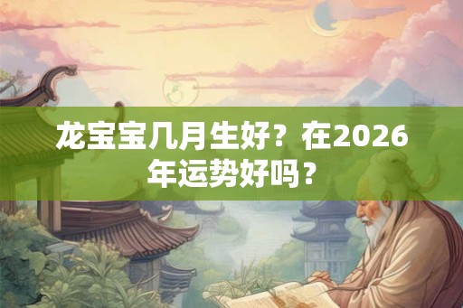 龙宝宝几月生好？在2026年运势好吗？