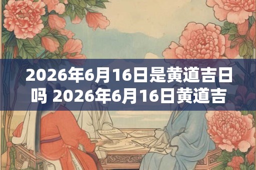 2026年6月16日是黄道吉日吗 2026年6月16日黄道吉日