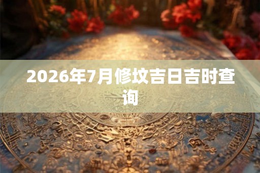2026年7月修坟吉日吉时查询