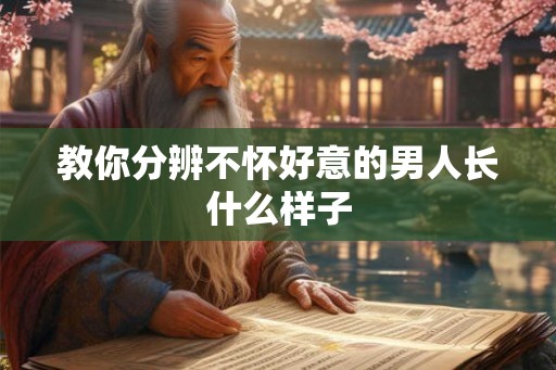 教你分辨不怀好意的男人长什么样子