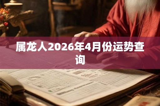 属龙人2026年4月份运势查询