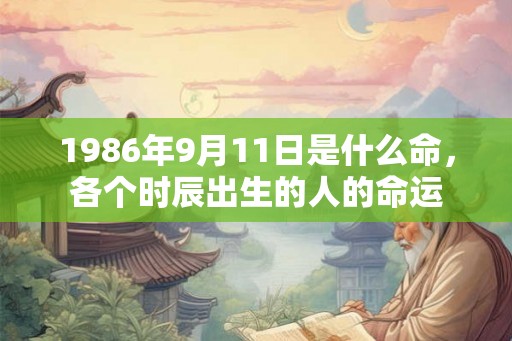 1986年9月11日是什么命，各个时辰出生的人的命运