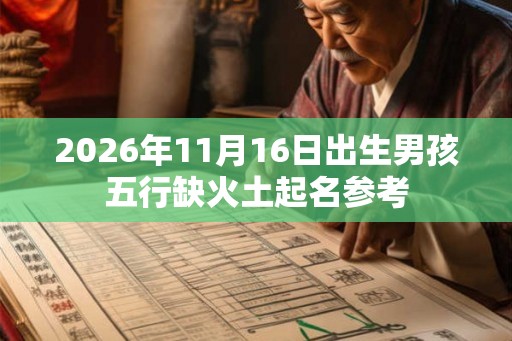 2026年11月16日出生男孩五行缺火土起名参考