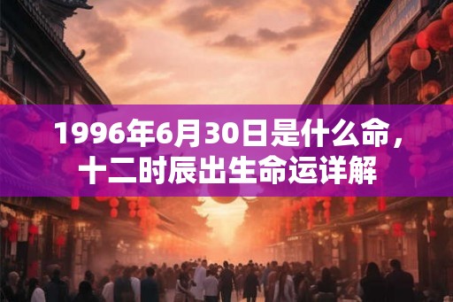 1996年6月30日是什么命，十二时辰出生命运详解