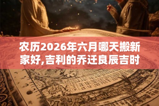 农历2026年六月哪天搬新家好,吉利的乔迁良辰吉时