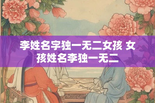李姓名字独一无二女孩 女孩姓名李独一无二
