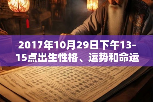 2017年10月29日下午13-15点出生性格、运势和命运