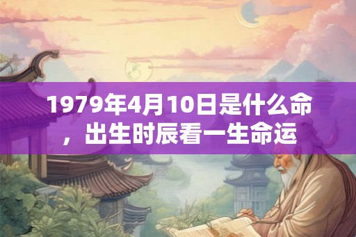 1979年4月10日是什么命，出生时辰看一生命运