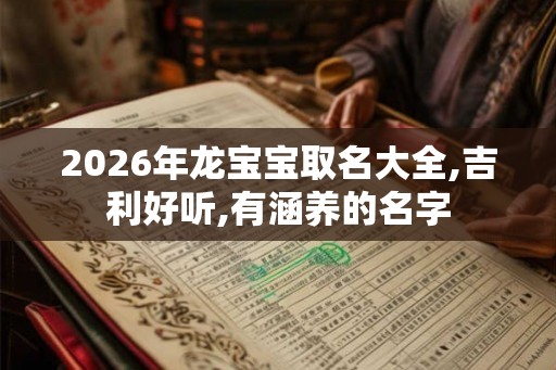 2026年龙宝宝取名大全,吉利好听,有涵养的名字 2026年龙宝宝取名大全,吉利好听,有涵养的名字