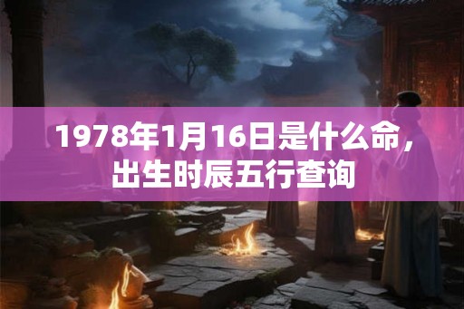 1978年1月16日是什么命，出生时辰五行查询