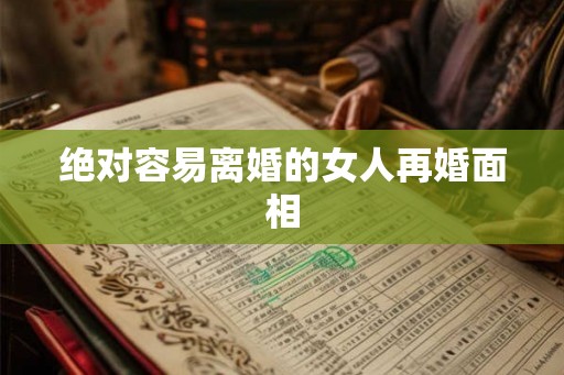 绝对容易离婚的女人再婚面相