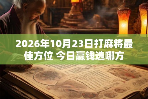 2026年10月23日打麻将最佳方位 今日赢钱选哪方