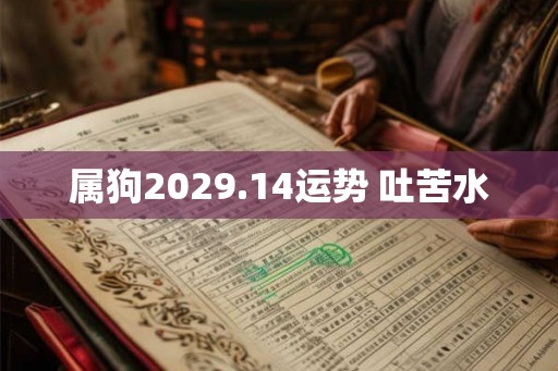 属狗2029.14运势 吐苦水 属狗2029.14运势 吐苦水