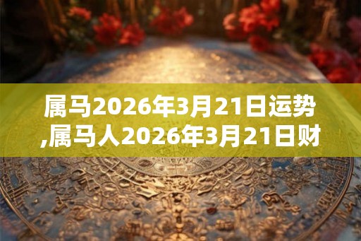 属马2026年3月21日运势,属马人2026年3月21日财运,生肖马2026年3月21日运势 属马2026年3月21日运势,属马人2026年3月21日财运,生肖马2026年3月21日运势
