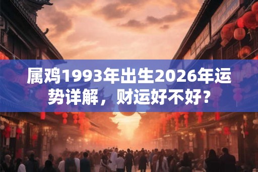属鸡1993年出生2026年运势详解，财运好不好？