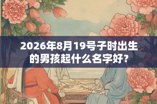 2026年8月19号子时出生的男孩起什么名字好？