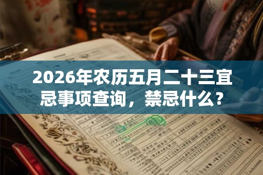 2026年农历五月二十三宜忌事项查询，禁忌什么？