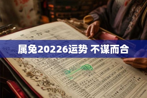 属兔20226运势 不谋而合 属兔20226运势 不谋而合