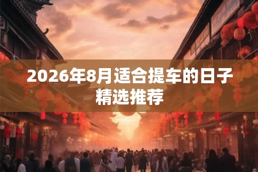 2026年8月适合提车的日子精选推荐