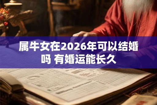 属牛女在2026年可以结婚吗 有婚运能长久