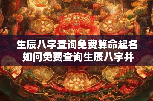 生辰八字查询免费算命起名 如何免费查询生辰八字并起名