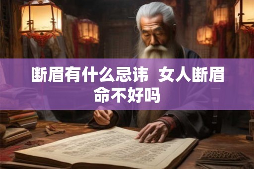 断眉有什么忌讳  女人断眉命不好吗