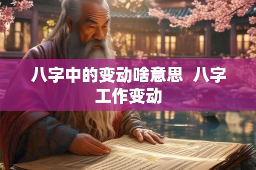 八字中的变动啥意思  八字工作变动