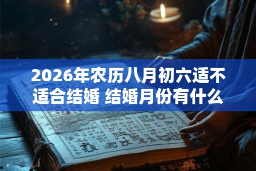 2026年农历八月初六适不适合结婚 结婚月份有什么讲究