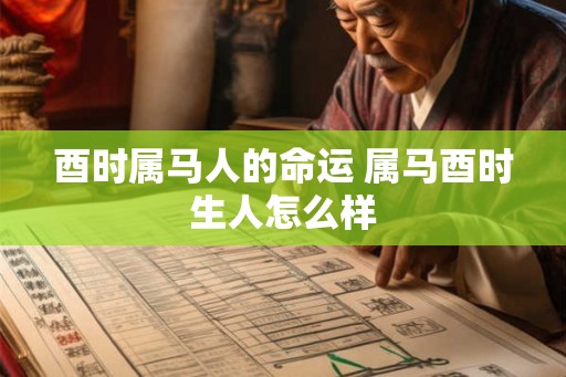 酉时属马人的命运 属马酉时生人怎么样 酉时属马人的命运 属马酉时生人怎么样