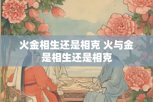 火金相生还是相克 火与金是相生还是相克