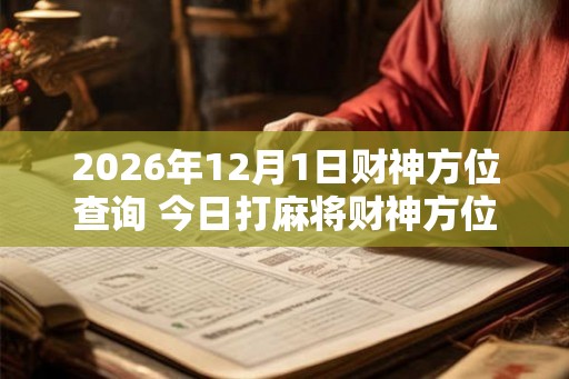 2026年12月1日财神方位查询 今日打麻将财神方位一览表