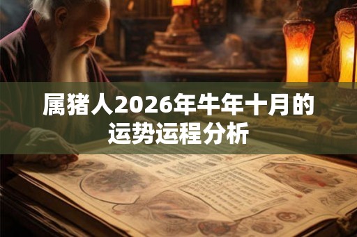 属猪人2026年牛年十月的运势运程分析