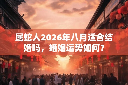 属蛇人2026年八月适合结婚吗，婚姻运势如何？