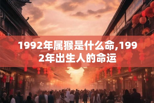 1992年属猴是什么命,1992年出生人的命运