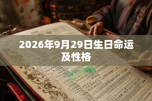 2026年9月29日生日命运及性格 2026年9月29日生日命运及性格
