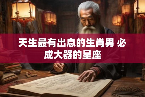 天生最有出息的生肖男 必成大器的星座