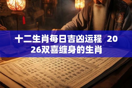 十二生肖每日吉凶运程  2026双喜缠身的生肖