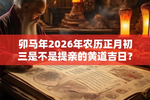 卯马年2026年农历正月初三是不是提亲的黄道吉日? 卯马年2026年农历正月初三是不是提亲的黄道吉日?