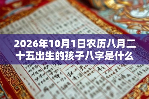2026年10月1日农历八月二十五出生的孩子八字是什么