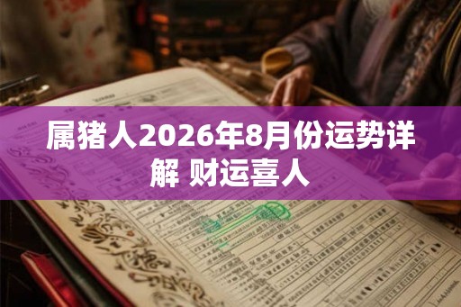 属猪人2026年8月份运势详解 财运喜人