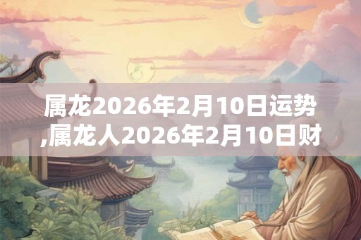 属龙2026年2月10日运势,属龙人2026年2月10日财运,生肖龙2026年2月10日运势 属龙2026年2月10日运势,属龙人2026年2月10日财运,生肖龙2026年2月10日运势