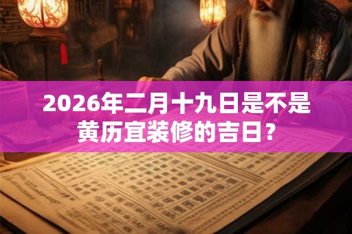 2026年二月十九日是不是黄历宜装修的吉日？