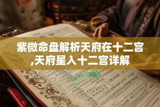 紫微命盘解析天府在十二宫,天府星入十二宫详解