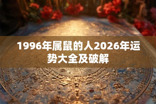 1996年属鼠的人2026年运势大全及破解