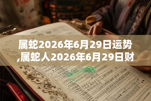 属蛇2026年6月29日运势,属蛇人2026年6月29日财运,生肖蛇2026年6月29日运势