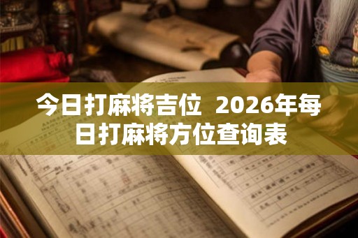 今日打麻将吉位  2026年每日打麻将方位查询表